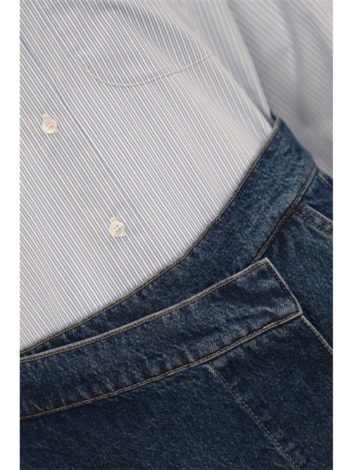 Abito in popeline di cotone e denim Elisabetta Franchi | TG00156E2EF4